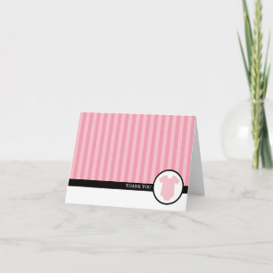 Cartão De Agradecimento Pink Stripes Baby Shower Thank You Cards