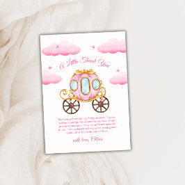 Cartão De Agradecimento Pink Sweet Fairy Princess Carriage Baby Shower