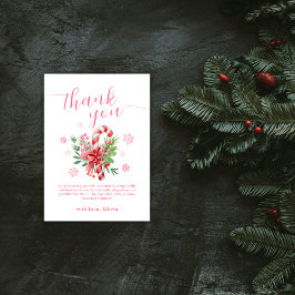 Cartão De Agradecimento Pink Sweet Snowflake Festive Candy Baby Shower 