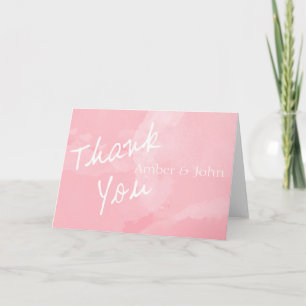 Cartão De Agradecimento Pink Watercolor Thank You