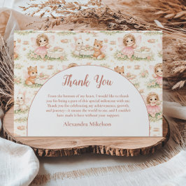 Cartão De Agradecimento Pink Whimsical Fairy Birthday