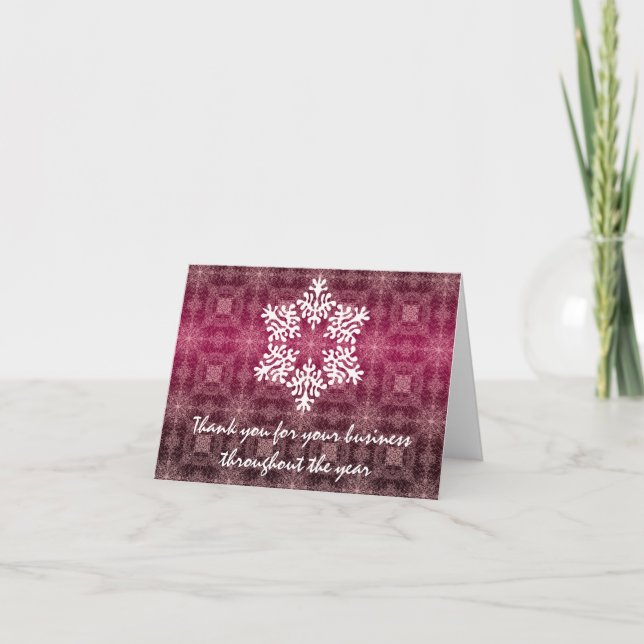 Cartão De Agradecimento Pink & White Business Holiday Thank You Note Card (Frente)
