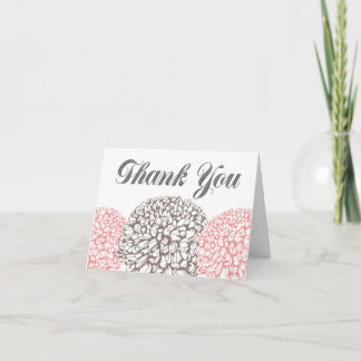 Cartão De Agradecimento Pink Zinnia Flowers Thank You Greeting Card