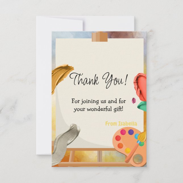 Cartão De Agradecimento Pintando o Aniversário (Frente)