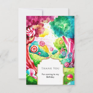 Cartão De Agradecimento Pintar com água Sprinkle Candyland Aniversário