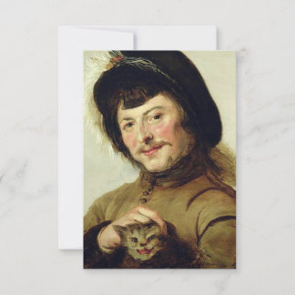 Cartão De Agradecimento Pintura da Orelha do Gatinho Judith Leyster Artist