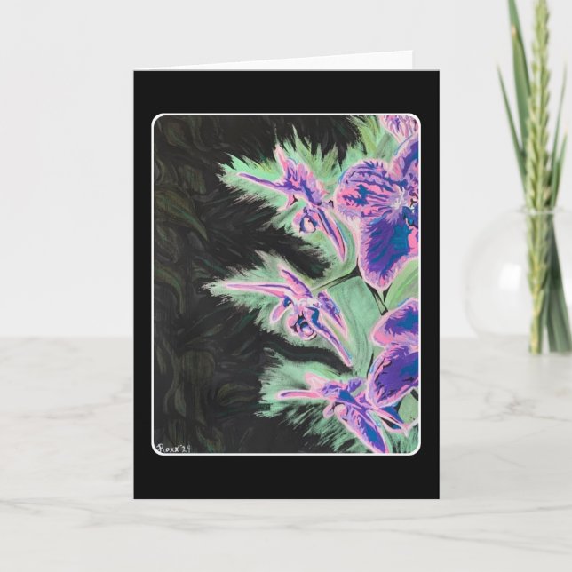 Cartão De Agradecimento Pintura de 'Orquídea Tropical' em um (Frente)