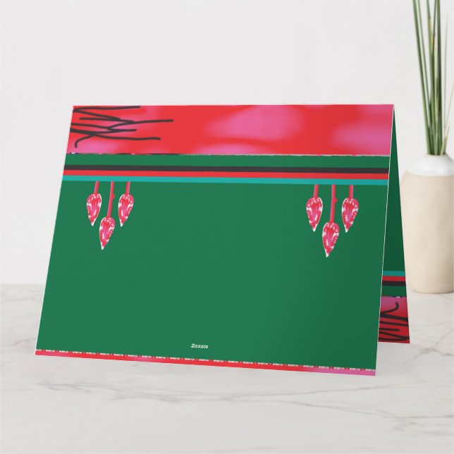 Cartão De Agradecimento pintura de um sapo num campo de grama (Verso)