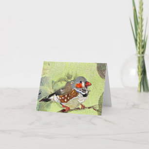 Cartão De Agradecimento Pintura, pássaro e natureza