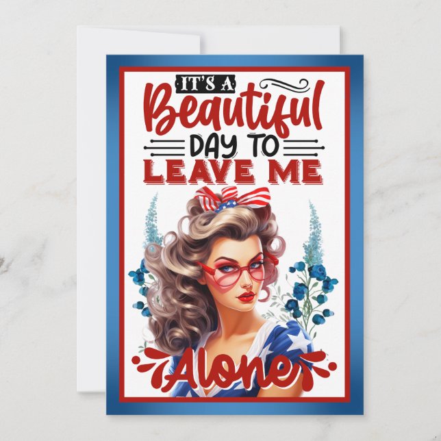 Cartão De Agradecimento Pinup retroamericano é um belo dia (Frente)