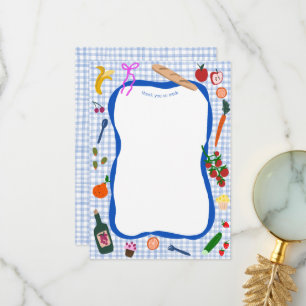 Cartão De Agradecimento Piquenique Xadrez Moderno Fofo ANIVERSÁRIO PERSONA