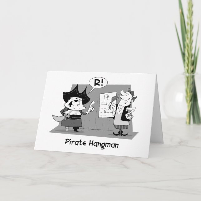 Cartão De Agradecimento Pirate Hangman Thank You Card (Frente)