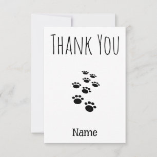 Cartão De Agradecimento Pistas de Pata de Cachorro Personalizadas para Pet