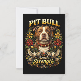 Cartão De Agradecimento Pit Bull: Força Gentil