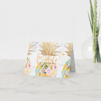 Cartão De Agradecimento PixDezines Aloha Pineapples/Mahalo