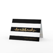 PixDezines black+white+stripes thank you cards