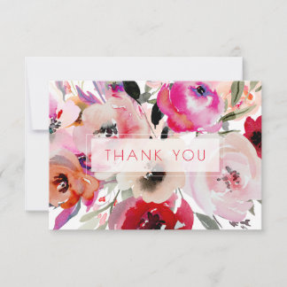 Cartão De Agradecimento PixDezines Bridal Shower Watercolor Summer Floral