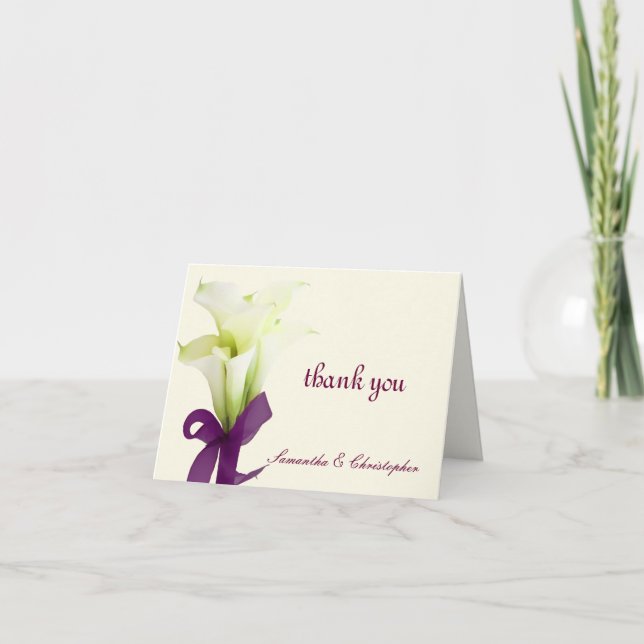Cartão De Agradecimento PixDezines calla lilies, wedding thank you (Frente)