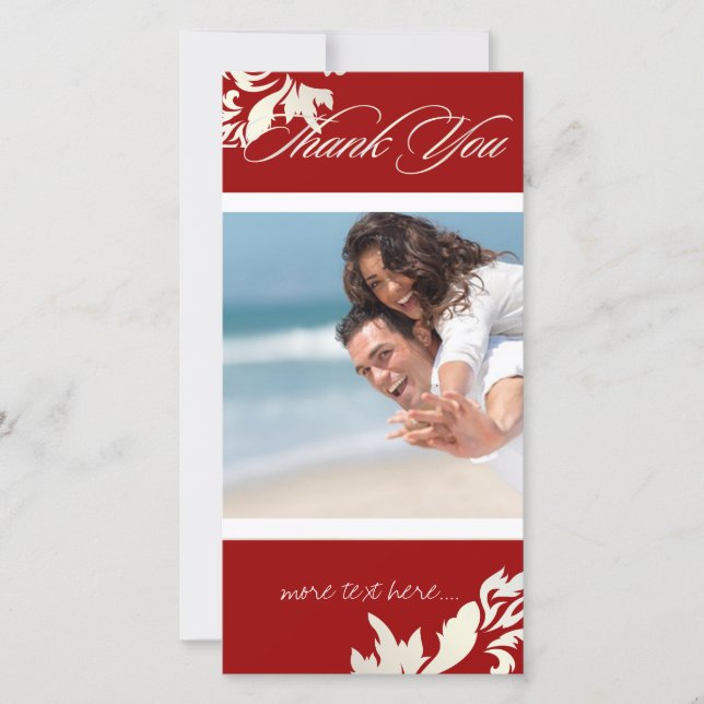 Cartão De Agradecimento PixDezines Damask 12/Obrigado/cor DIY (Frente)