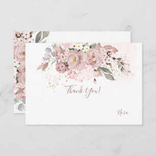 Cartão De Agradecimento PixDezines Dusty Rosa Obrigado