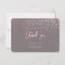 Cartão De Agradecimento PixDezines Faux Rosa Dourada Confetti Obrigado