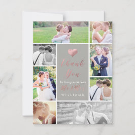 Cartão De Agradecimento PixDezines Faux Rosa Dourada Heart Obrigado