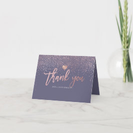 Cartão De Agradecimento PixDezines Faux Rose Gold Speckles/Thank You