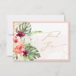 Cartão De Agradecimento PixDezines H2 Paraíso Tropical Flores Obrigado