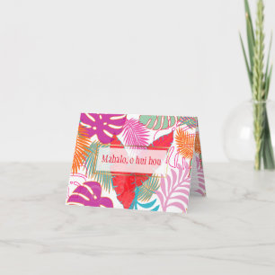 Cartão De Agradecimento PixDezines mahalo/rainforest/DIY txt/background