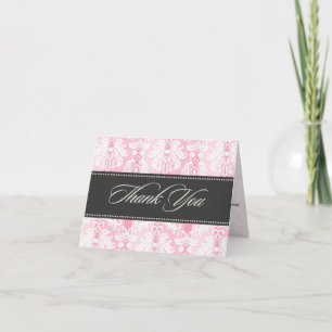 Cartão De Agradecimento PixDezines Pique Damask, Vintage Thank You
