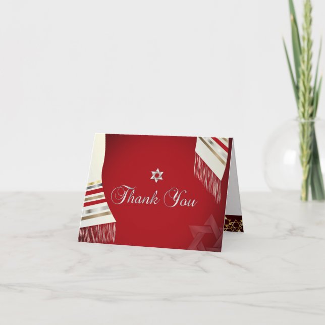 Cartão De Agradecimento PixDezines tallit mitzvah thank you/DIY Background (Frente)