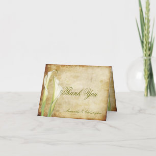 Cartão De Agradecimento PixDezines Vintage Calla lilies, Thank You Cards