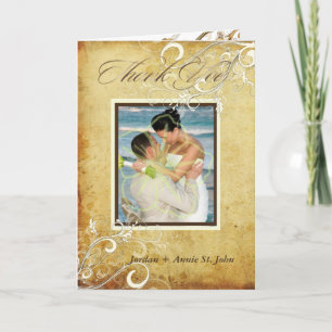 Cartão De Agradecimento PixDezines vintage cream swirls