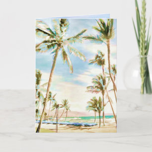 Cartão De Agradecimento PixDezines Vintage Hawaii/Breezy Blue