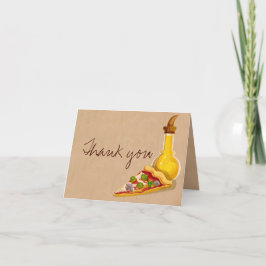 Cartão De Agradecimento Pizza and Olive Oil Thank You