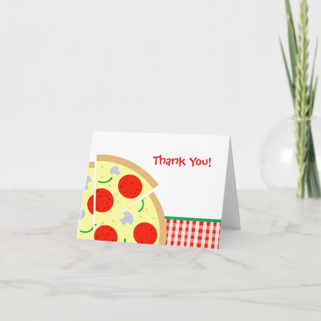 Cartão De Agradecimento Pizza Thank You Note Cards (Frente)