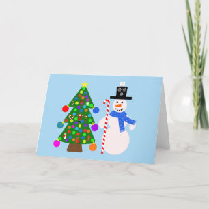 Cartão De Agradecimento Placa #3 da Árvore de Natal e Neve