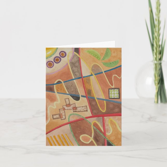 Cartão De Agradecimento Placa Abstrato Ramen (Frente)