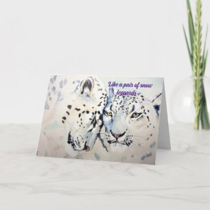 CARTÃO DE AGRADECIMENTO PLACA ANIVERSÁRIA DE LEOPARDS DE NEVE