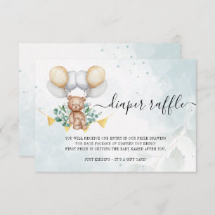 Cartão De Agradecimento Placa Chá de fraldas Raffle Fralda de Espera Inici