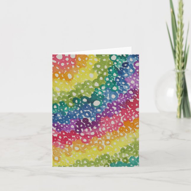 Cartão De Agradecimento Placa Círculos Arco-Íris (Frente)