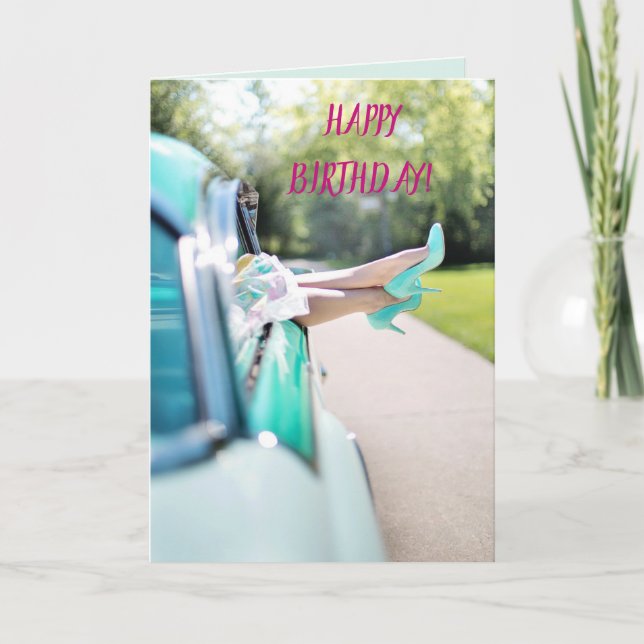 CARTÃO DE AGRADECIMENTO PLACA DE ANIVERSÁRIO DE AR FRESCO PARA ELA (Frente)