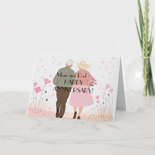 Cartão De Agradecimento PLACA DE ANIVERSÁRIO DE PAI MOM n (Frente)