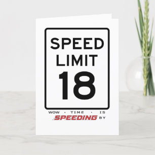 Cartão De Agradecimento Placa de Aniversário do Limite de Velocidade 18