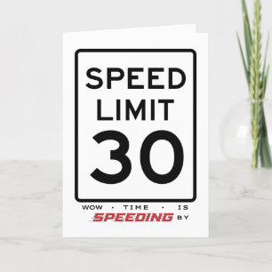 Cartão De Agradecimento Placa de Aniversário do Limite de Velocidade 30