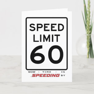 Cartão De Agradecimento Placa de Aniversário do Limite de Velocidade 60
