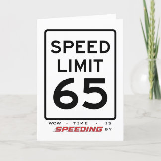 Cartão De Agradecimento Placa de aniversário do limite de velocidade 65