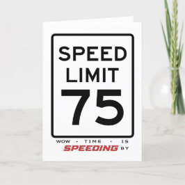 Cartão De Agradecimento Placa de aniversário do limite de velocidade 75