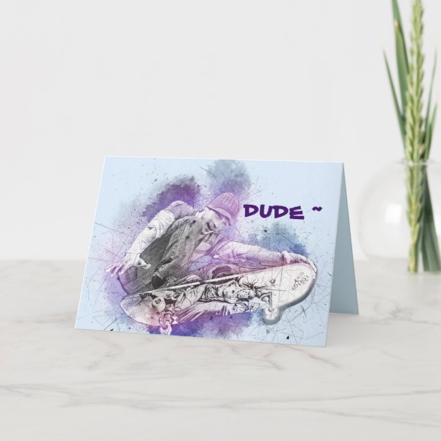 CARTÃO DE AGRADECIMENTO PLACA DE ANIVERSÁRIO DO SKATEBOARDER (Frente)