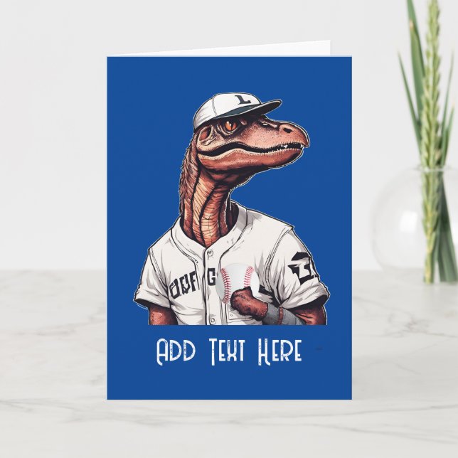 Cartão De Agradecimento Placa de Baseball Dinossauro Personalizada (Frente)